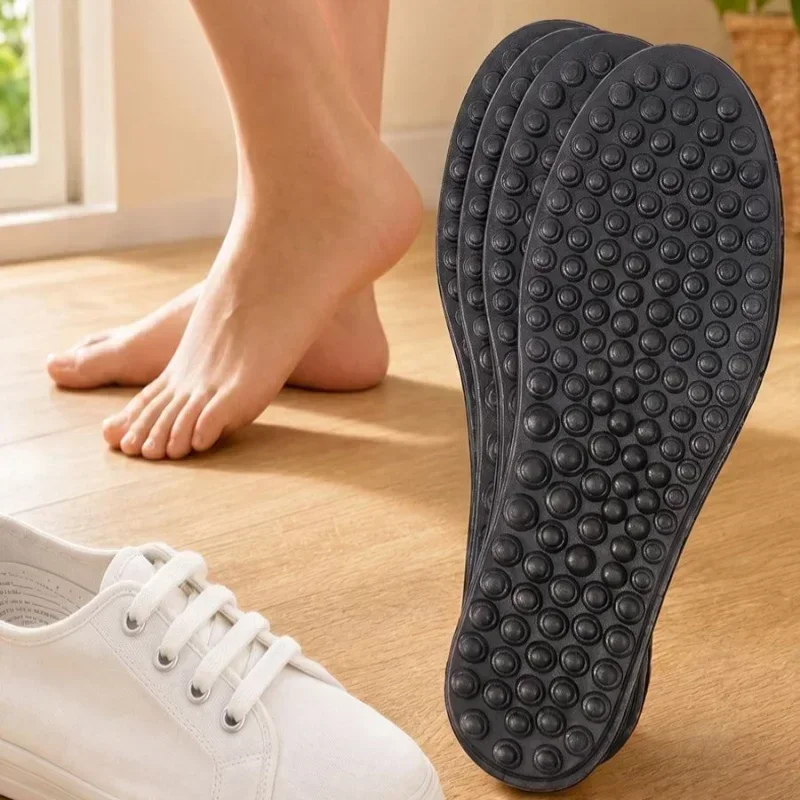 EVA Hochpolymer Akupressur-Einlegesohlen 5D Massage Erhöhte Punkte Atmungsaktive Vollfuß-Reflexzonen Druckentlastung Verschleißfest Arbeitseinlagen – Detail 3