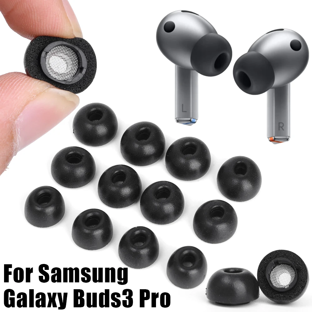 Memory Foam Eartips for Samsung Galaxy Buds3 Pro Bluetooth Earphones Slow Rebound Sponge Earplugs Ear Caps Silicone Case Cover