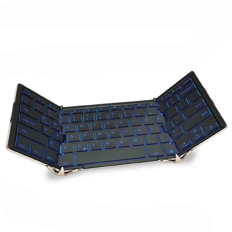 Wired backlight folding retro bluetooth keyboard mobile phone dual-mode wireless