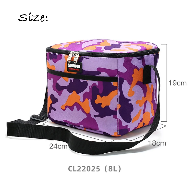 SANNE 8L Fashion Pattern Insulated Thermal Lunch Bag Waterproof Portable Insulated Cooler Bag Can Carry Food and Drink Lunch Bag