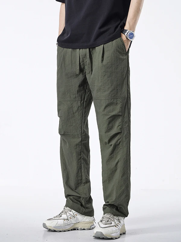 

Ice Silk Casual Pants Men's Loose Straight Tube Summer Versatile Dstring Qui Dry Workwear Trousers Lightweight Faionable