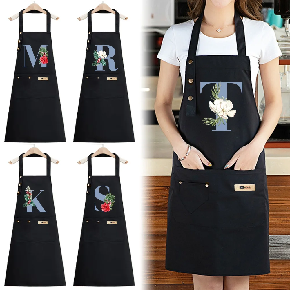 

New Black Apron Practical Pocket Kitchen Gardening Cooking Universal Suitable for Barbecue Coffee Bar Restaurant Use