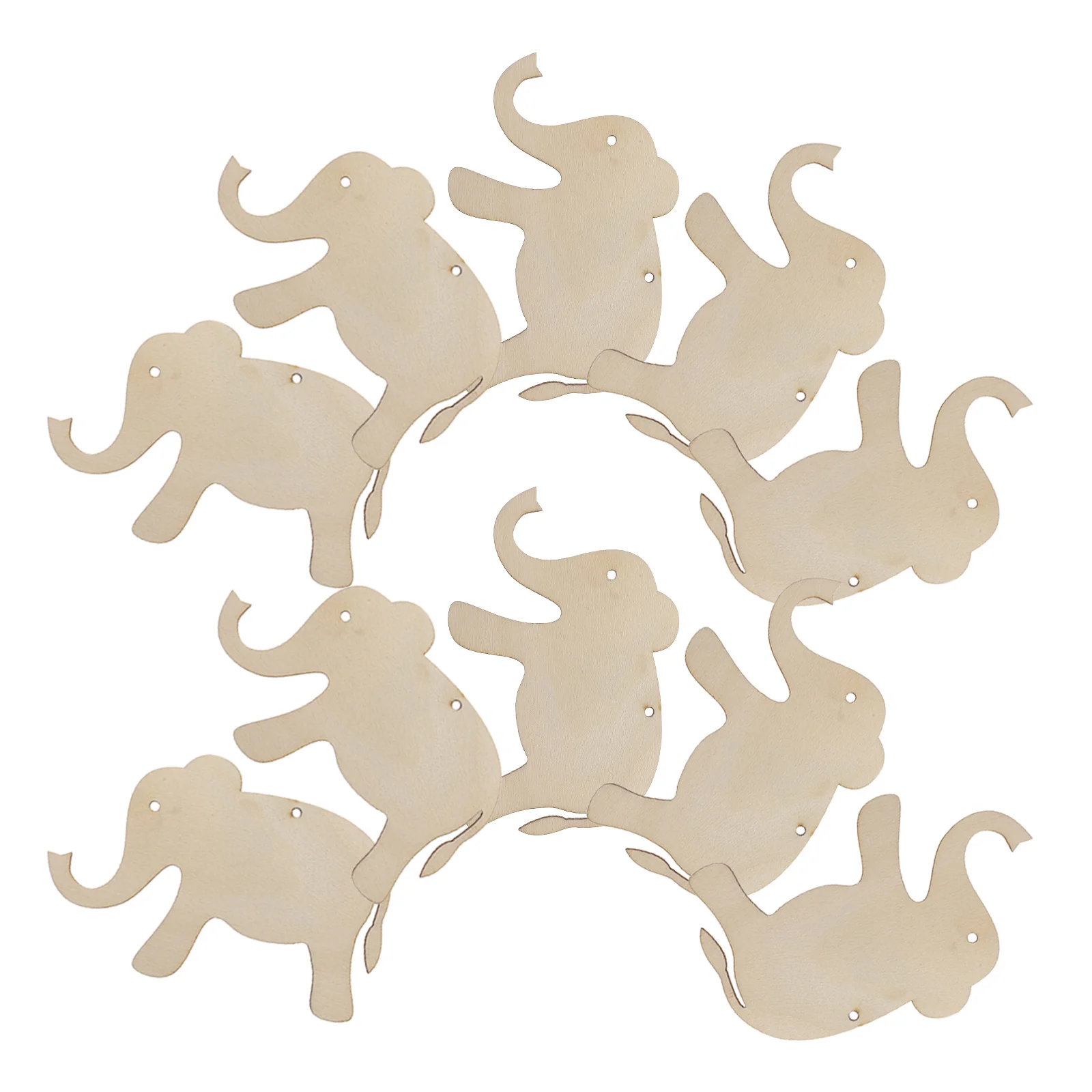 

30pcs Wooden Elephant Slices Unfinished Craft Tags Pre-Drilled Holes Jute String For Diy Graffiti Home Decor Wood Craft Supplies