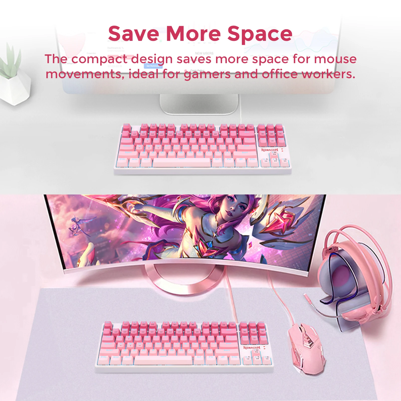 (에서 선박 us) K576W-GP 기계식 키보드 레드 스위치 기계식 키보드 레드 스위치 87 키 방수 PBT 기계식 키보드