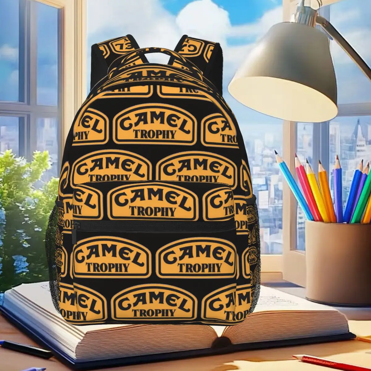 

Camel Trophy Classic Logo Backpack Student Boys Girls BookBag Children School Bag Laptop Shoulder Bags for Men Women