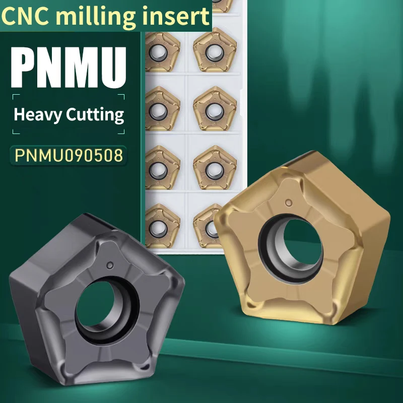 

PNMU090508 Двусторонняя пятиугольная вставка с быстрой подачей, высокоэффективная жевательная фрезерная вставка с ЧПУ, совместимая с фрезой MFPN66