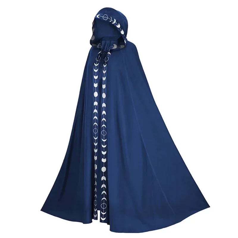 

Medieval Halloween Cosplay Cloak Hooded Coat Vintage Gothic Cape Coat Long Trench Halloween Cosplay Costume Wizard Cloak