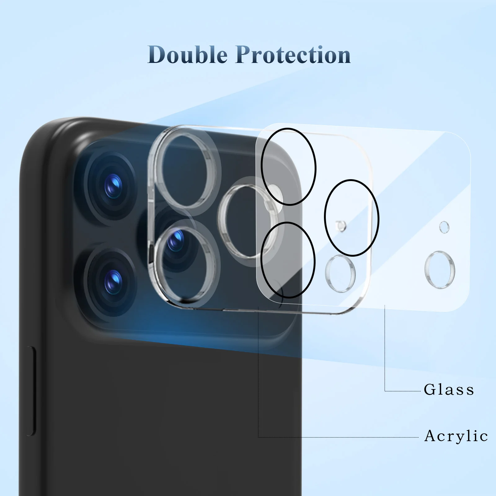 واقي عدسة الكاميرا من الزجاج المقوى من Lereach لهاتف iPhone 17 Pro Max / Air / 17 Pro مقاوم للخدش وشفاف عالي