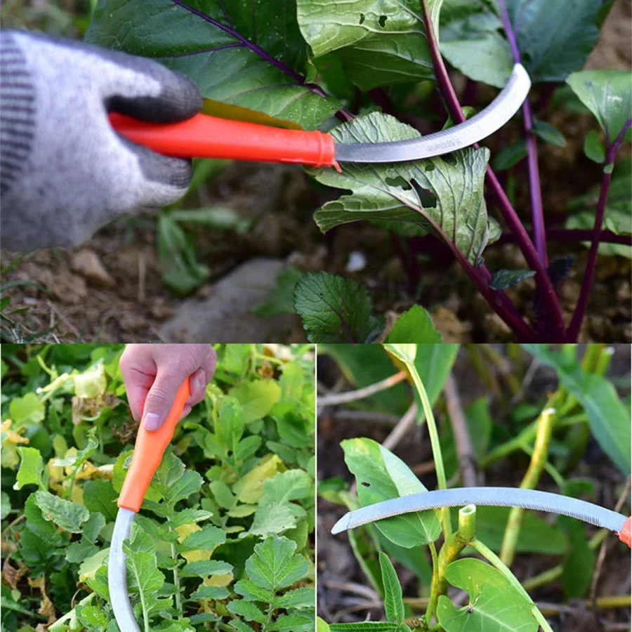 10pcs Stainless Steel Sickle Scythe Farming Tool Kit With Teeth For Weed Removal And Harvesting Small Grain Cutter Weed Killer