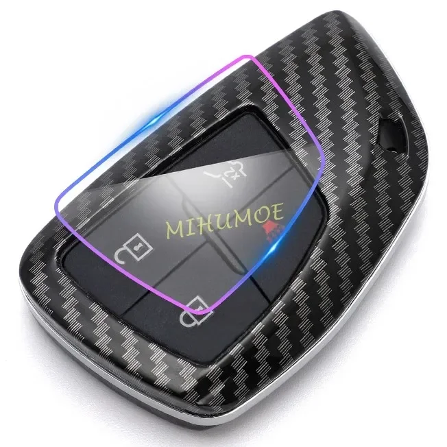 Auto Smart Key Fob Cover Case Shell Voor Chevy Chevrolet Tahoe Suburban GMC Yukon Canyon Buick Envision Koolstofvezel Sleutelhanger