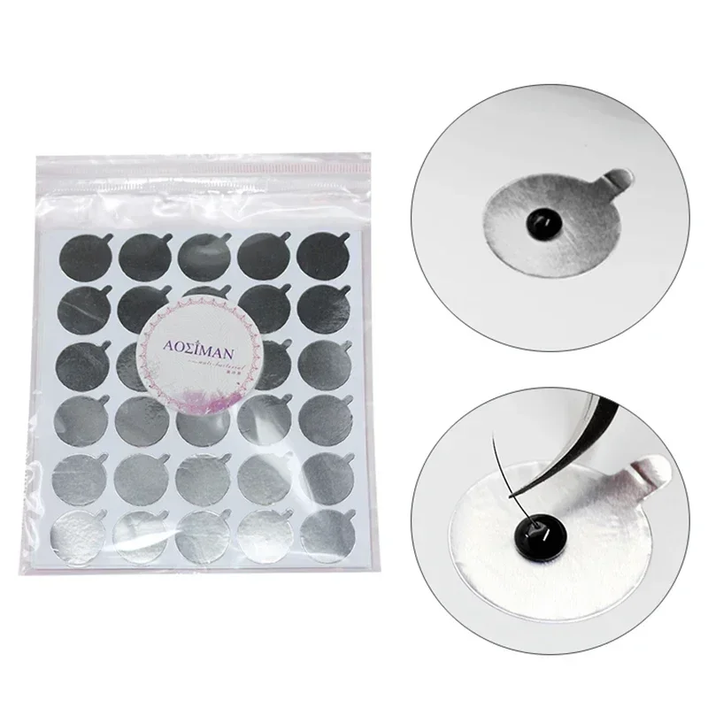 300 個まつげ接着剤ホルダー箔パレット接着剤紙パッチステッカーまつげエクステンション用使い捨て接着剤紙パッドアイステッカー