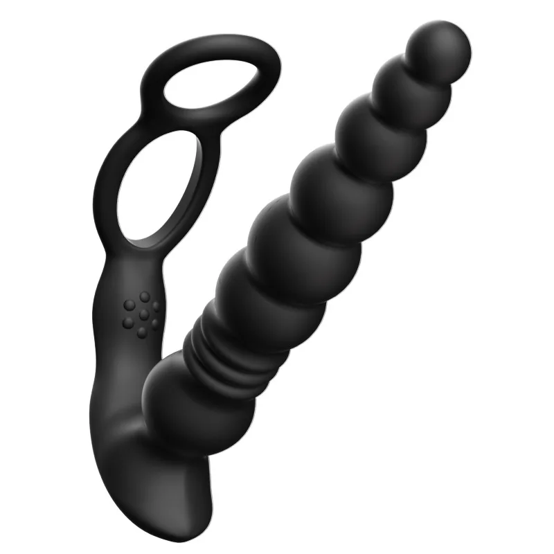 Adult products men's masturbation toys double ring lock precise retractable anal plug prostate massager SM sex propsSex Products