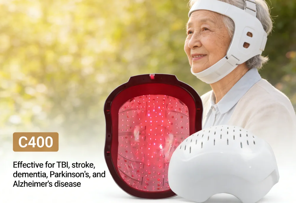 Parkinson's Support Light Helmet - COZING-C400 1050nm Deep Penetration PBM for Motor Function & Movement Symptom Relief
