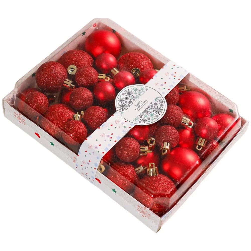 42 Piece Christmas Ornament Set Tree Decorations Christmas Ornaments Electroplating Process Glitter Spray Effect