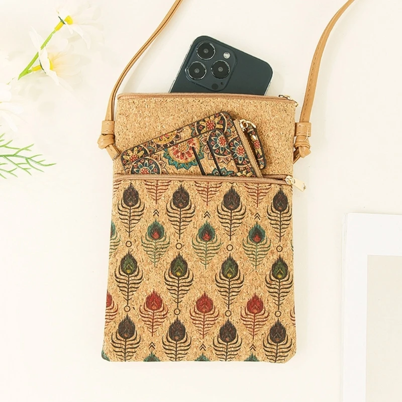 

652F Women Bag Flower Print Bag Ladies Coin Purse Small Shoulder Bag Phone Bag Stylish Crossbody Bag for Everyday