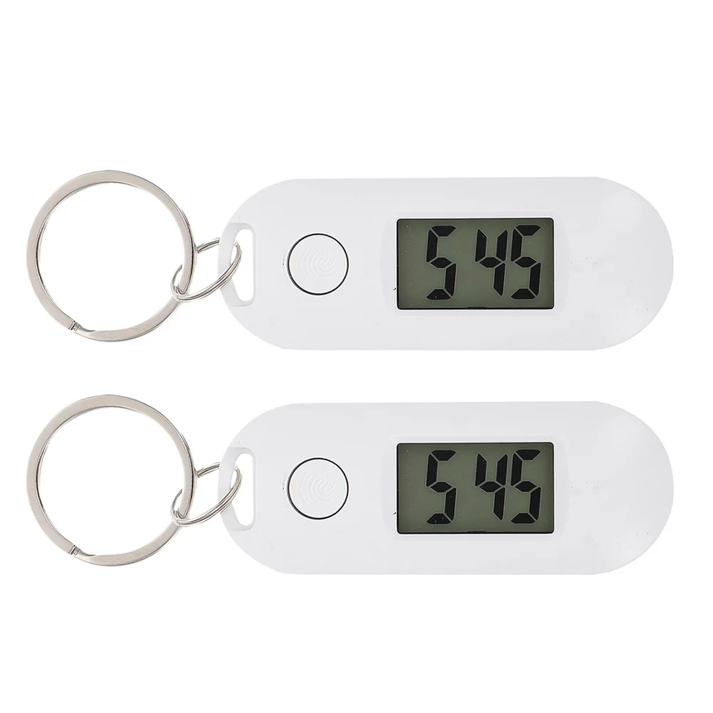 2Pcs Keychain Pocket Watch Mini Digital Silent Luminous Portable for Students Nurses Small Digital Watch Keyring