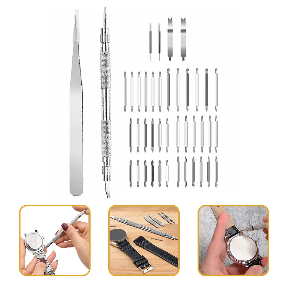 

1 set Stainless Steel Watch Band Repair Kit Durable Spring Bar Tool Professional Replacement Watch Strap Change Tools Supplies