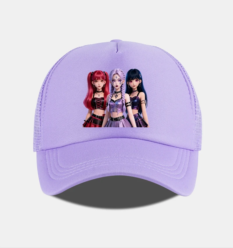 Coole und stilvolle, von K-Pop inspirierte bedruckte Schwamm-Mesh-Kappe: Verstellbar, atmungsaktiv, für den Außenbereich, lässig, Unisex-Sonnenhut – Detail 6