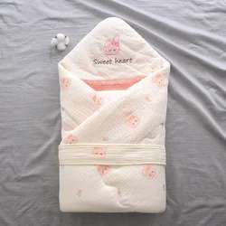 Pure Cotton Autumn and Winter Newborn Baby Plus Cotton Quilt, Thick Newborn Baby Winter Blanket for Outing in The Delivery Room