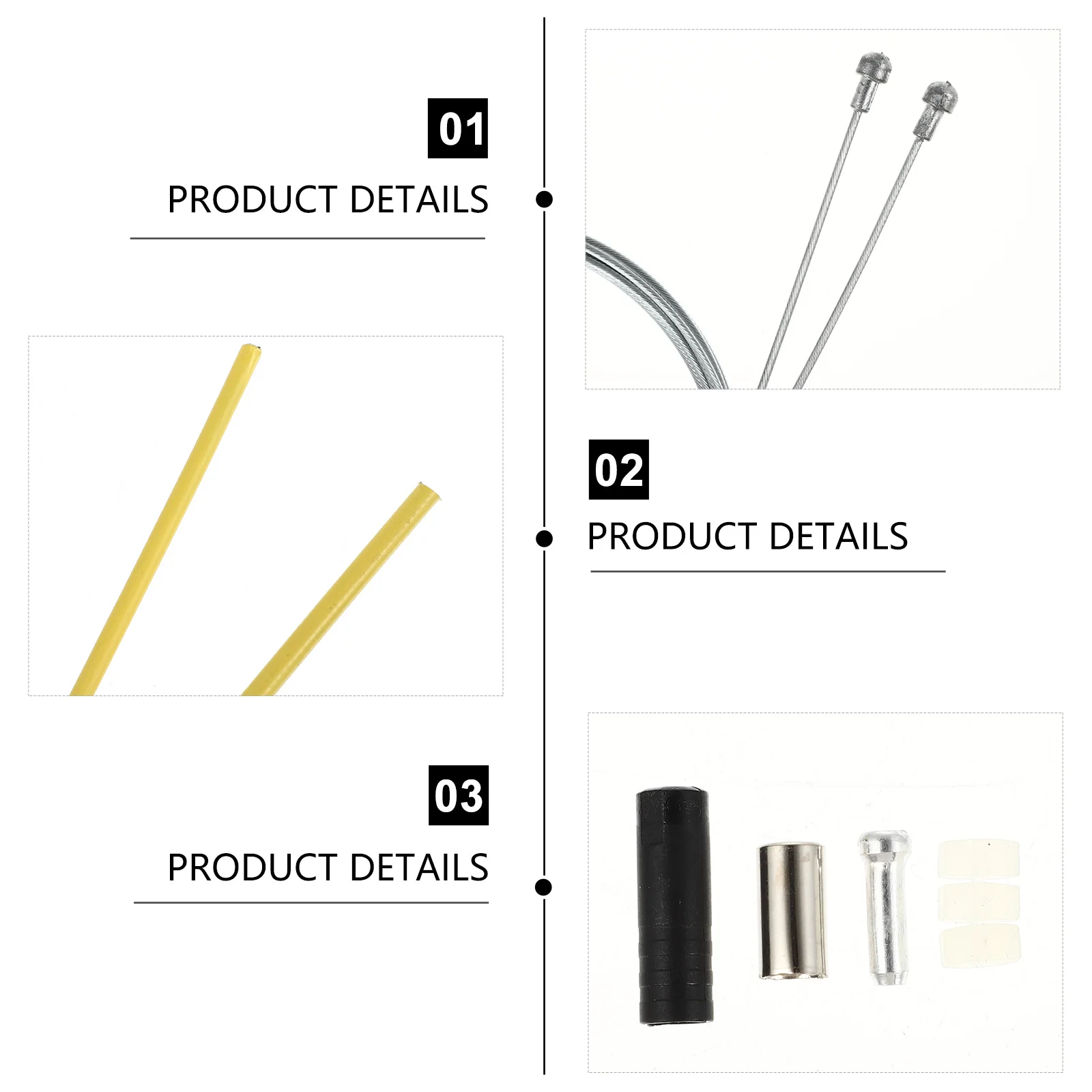 

Universal Bike Brake Cable and Housing Set Yellow Metal Strong Slick Brake Cable Front Rear for Road Foldable Bikes