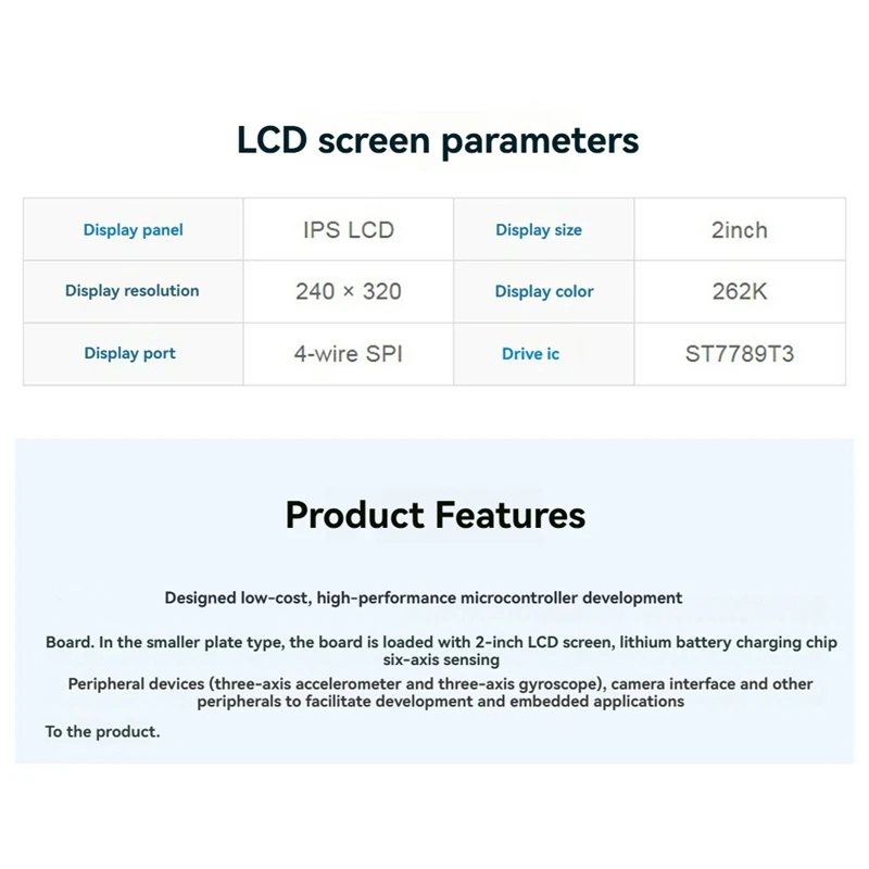 2Inch ESP32-S3 IPS Capacitive Touchscreen Development Board 240X320 LCD Display 262K Color Support Wifi &Bluetooth B