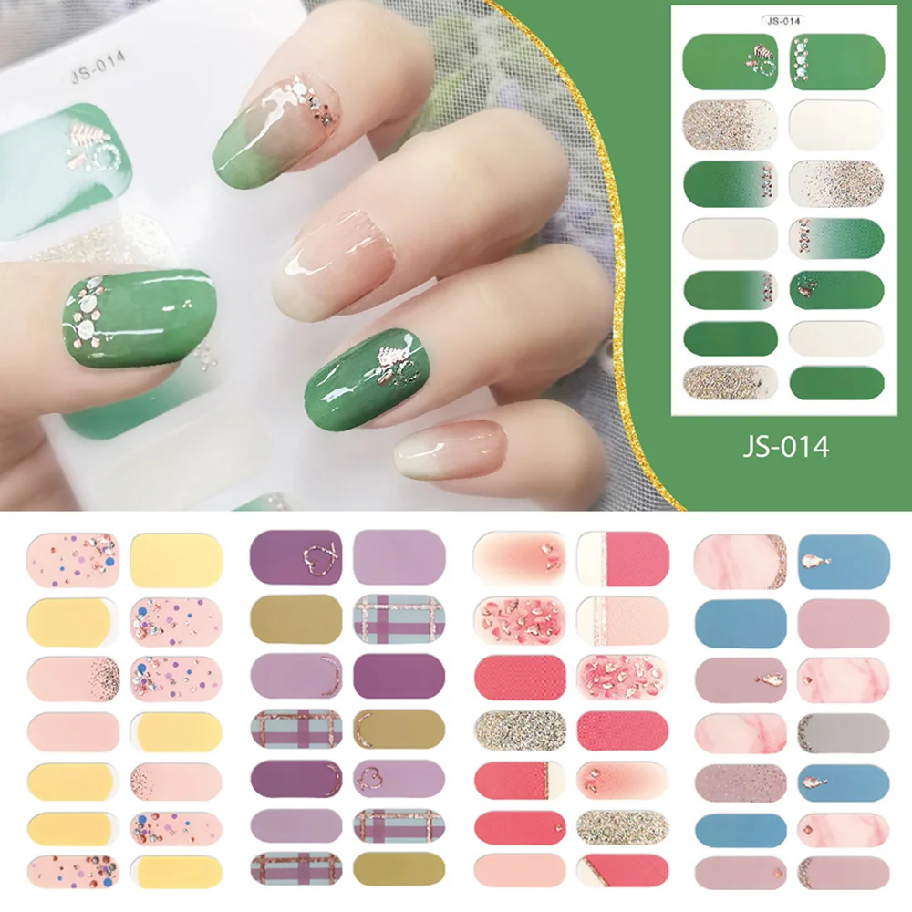 Nail Polish Strips Self-Adhesive Art Design Sticker Full Cover Gel Wraps Colorful Stickers For Women Decals Decoration Sliders