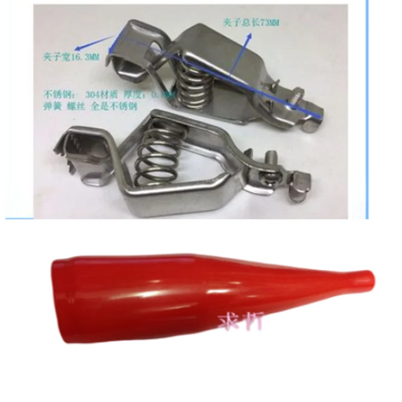 Stainless Steel Alligator Clamp, Large Sheath Clamp, Battery Clamp, Power Supply, Electrician Clamp, 50A, 2Pcs