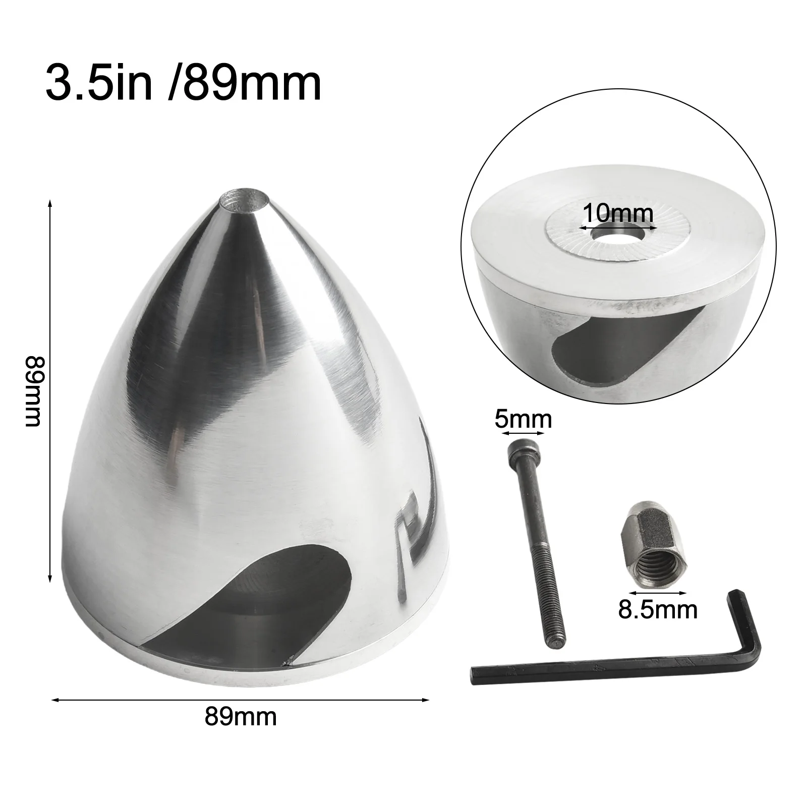 RC Plane Spinner RC Model Planes Propeller All-aluminum Alloy Easy Installation Improved Flight Performance Base Diameter 10mm