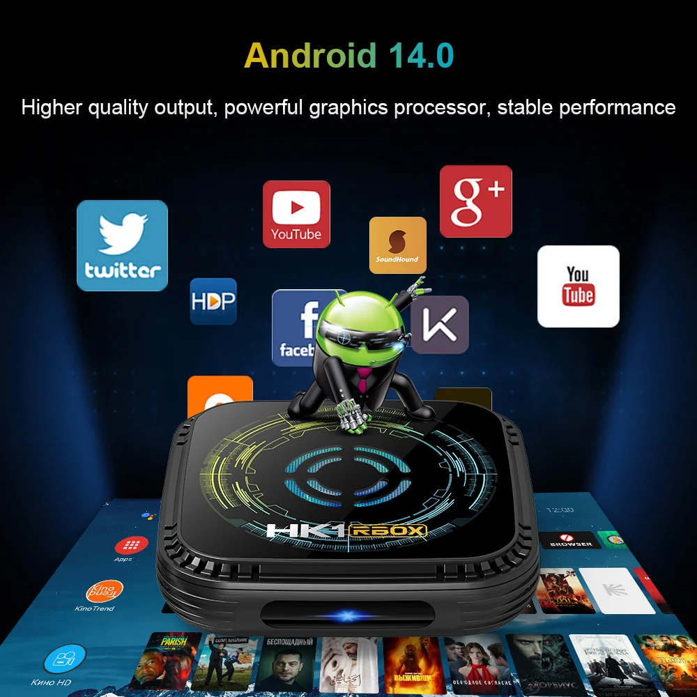 HK1 H8 Max Android 14.0 Smart TV BOX 8K Allwinner H728 Cortex-A55 Dual Wifi 6 8GB 32GB 64GB Set Top Suporte Google Player IPV