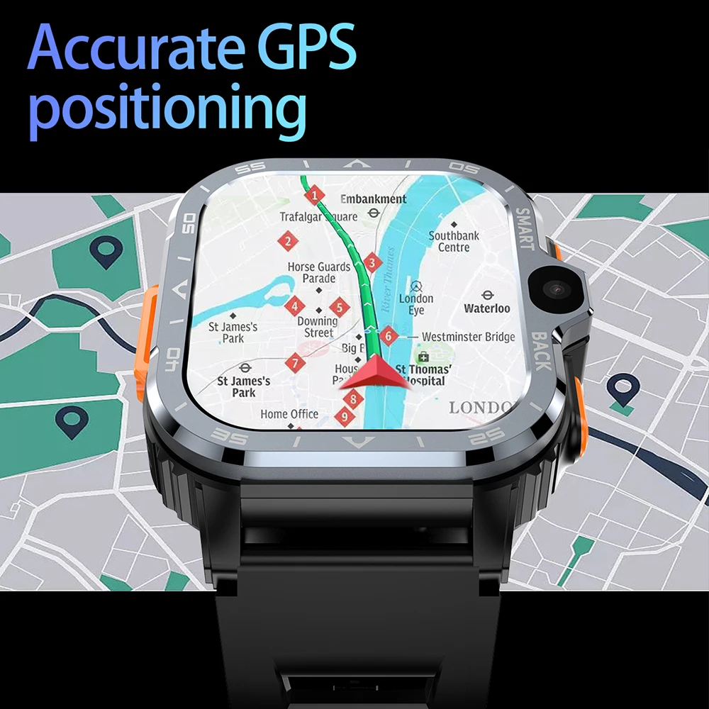 Pgd smartwatch android relógio inteligente wifi nfc câmera dupla áspero 16/64g rom armazenamento freqüência cardíaca 4g lte gps cartão sim presentes masculinos