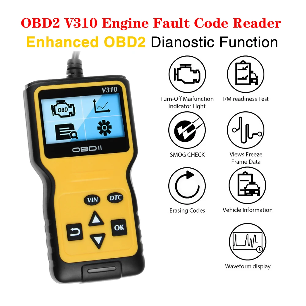 

V500 12V 24V For Car Truck OBD2 Scanner Engine Auto Diagnostic Tools J1939 J1587 J1708 OBD 2 II Clear Fault Scan Code Readers