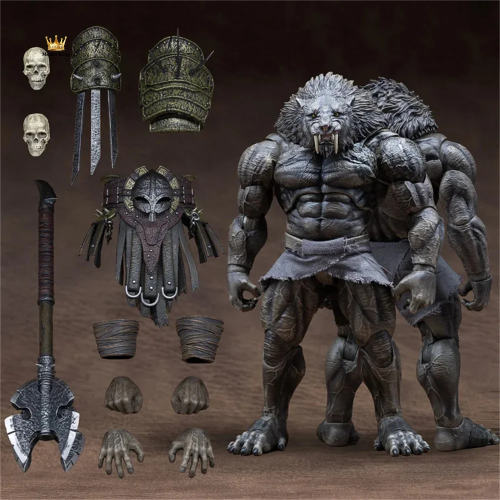 Collectible Xesray 1/12 The War of Glory Black Saber Toothed Tiger Gladiator Full Set For 9inch Action Figure Model Toys