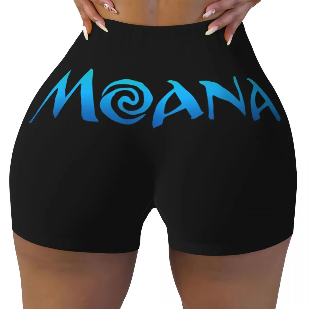 

Moana Logo Quick Dried Yoga Shorts Ladies Butt Fitness Workout Gym Pants