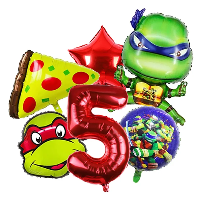 Cool Ninja Turtles Foil Balloons Set For Boys Birthday Party Indoor Outdoor Hanging Decor And Photo Props Globos