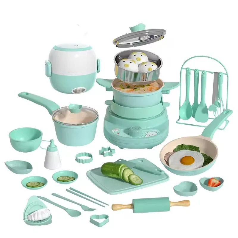 Mini kitchen real cooking full set of cooking girls small kitchenware sets children baby puzzle play house toys