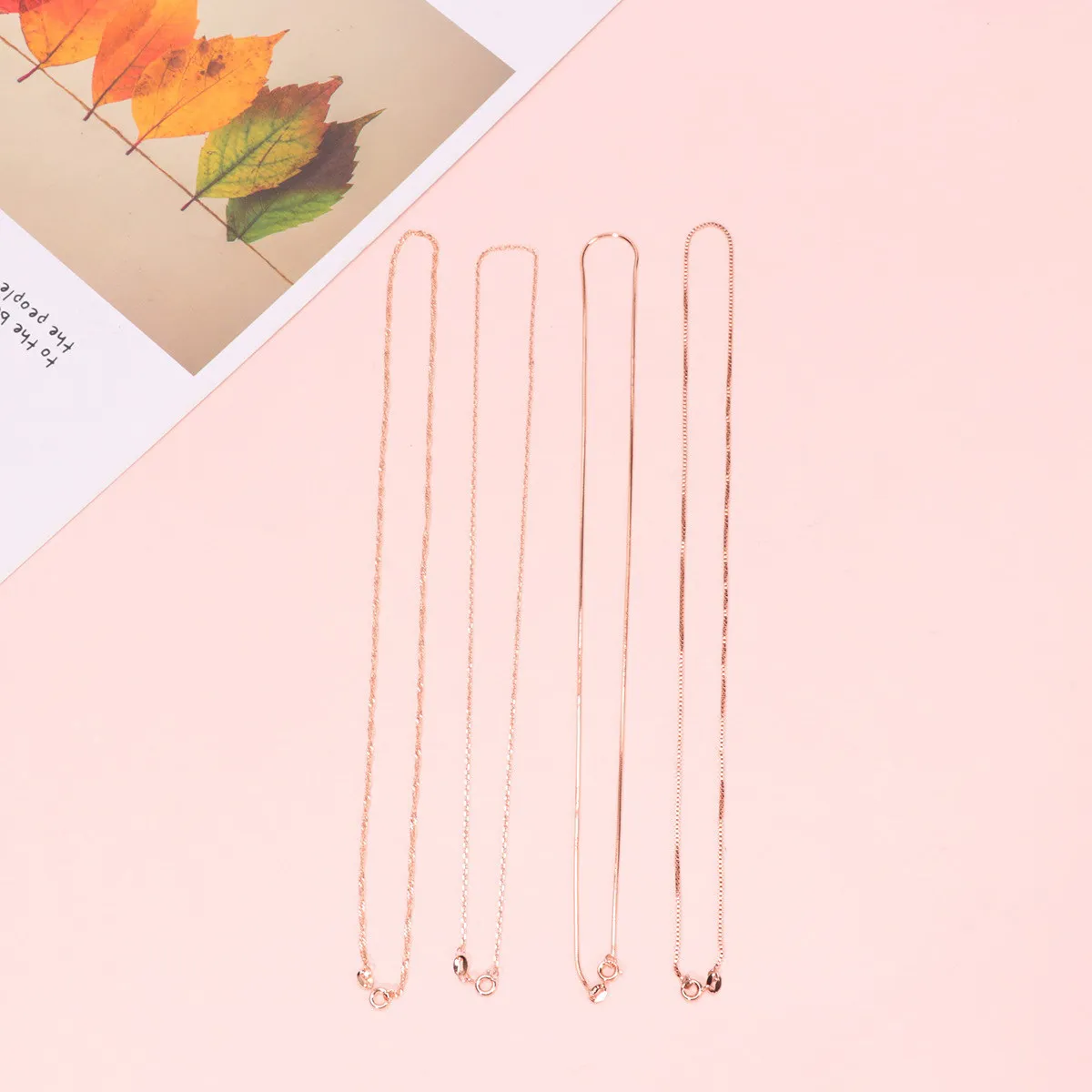 4Pcs Rose Gold Necklace Jewelry Set Stylish Woman Clavicle Design Perfect for Birthday Wedding Anniversary