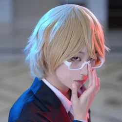 Gafas de Anime Togami Byakuya, accesorios de Cosplay, montura de media llanta blanca, accesorios de utilería para disfraz de Halloween