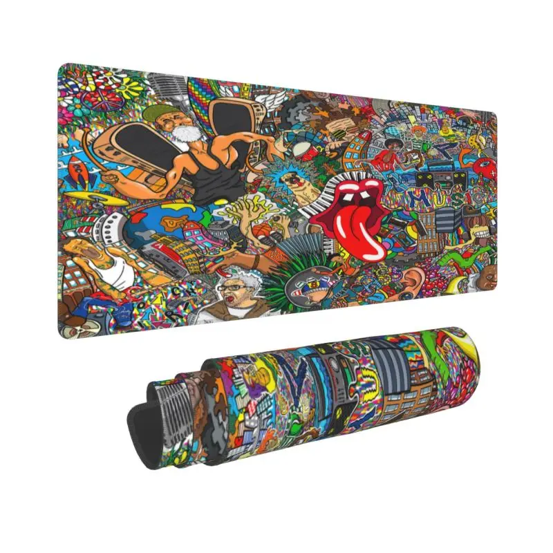 

100x50CM Fashion Desk Mat XXL Gamer Carpet Natural Rubber Mice Pad New Mousepad Home Custom Cartoon Graffiti Non-Slip Mouse Pad