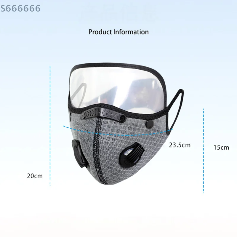 活性炭インセットとゴーグル、再利用可能なメンズサイクリングスポーツフェイスマスクと防塵バンダナ