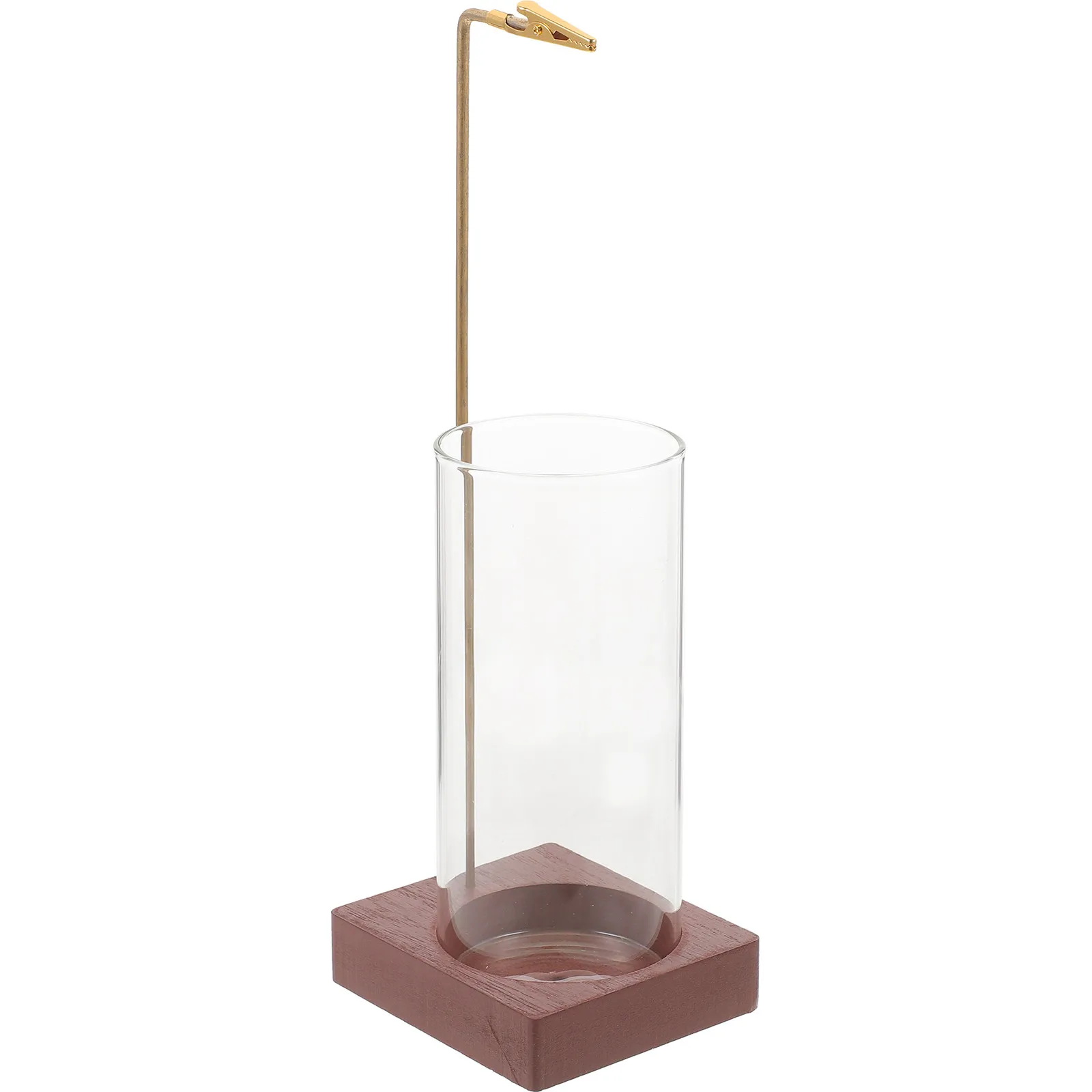 Upside-Down Glass Incense Holder with Wooden Stand for Stick Incense Burner – Aromatherapy & Office Use