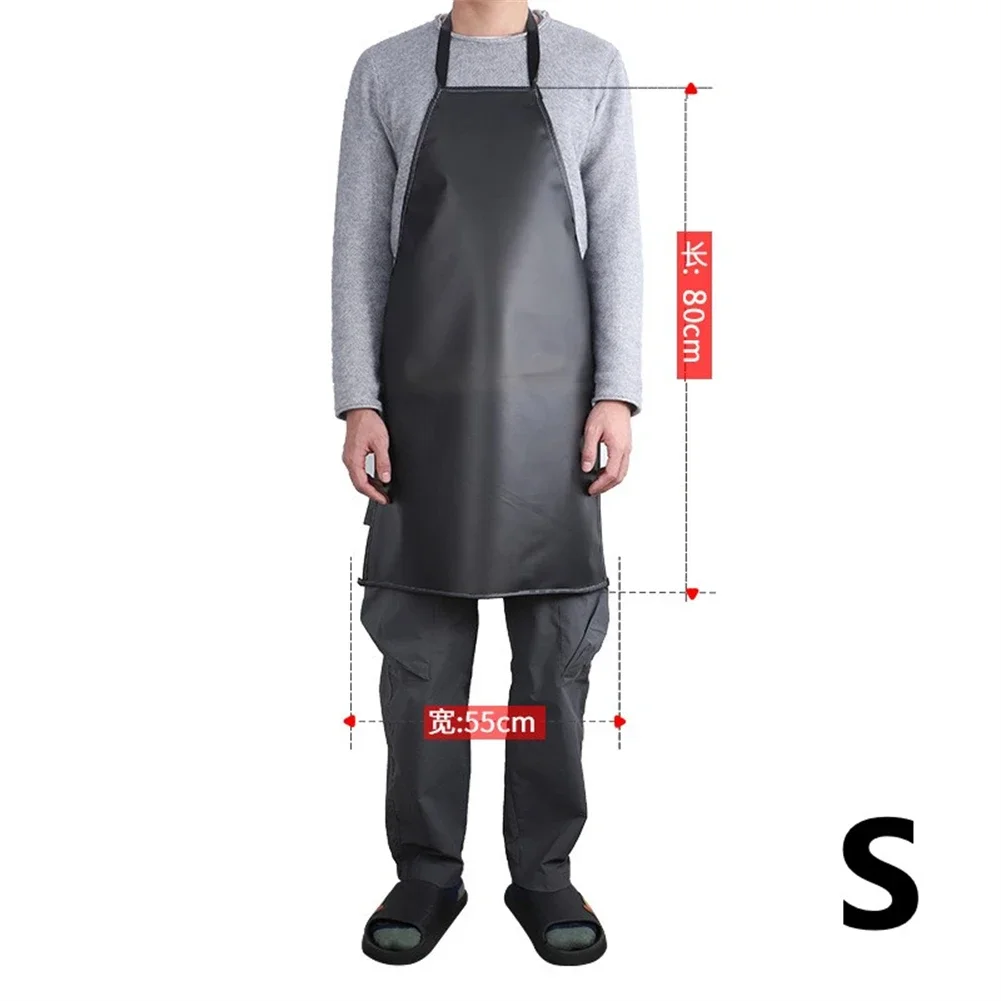 Waterproof Oilproof Apron Men Women Work Apron PVC Black Hotel Aquatic Butchery Food Chef Apron For Kitchen Areas Work Cleaner