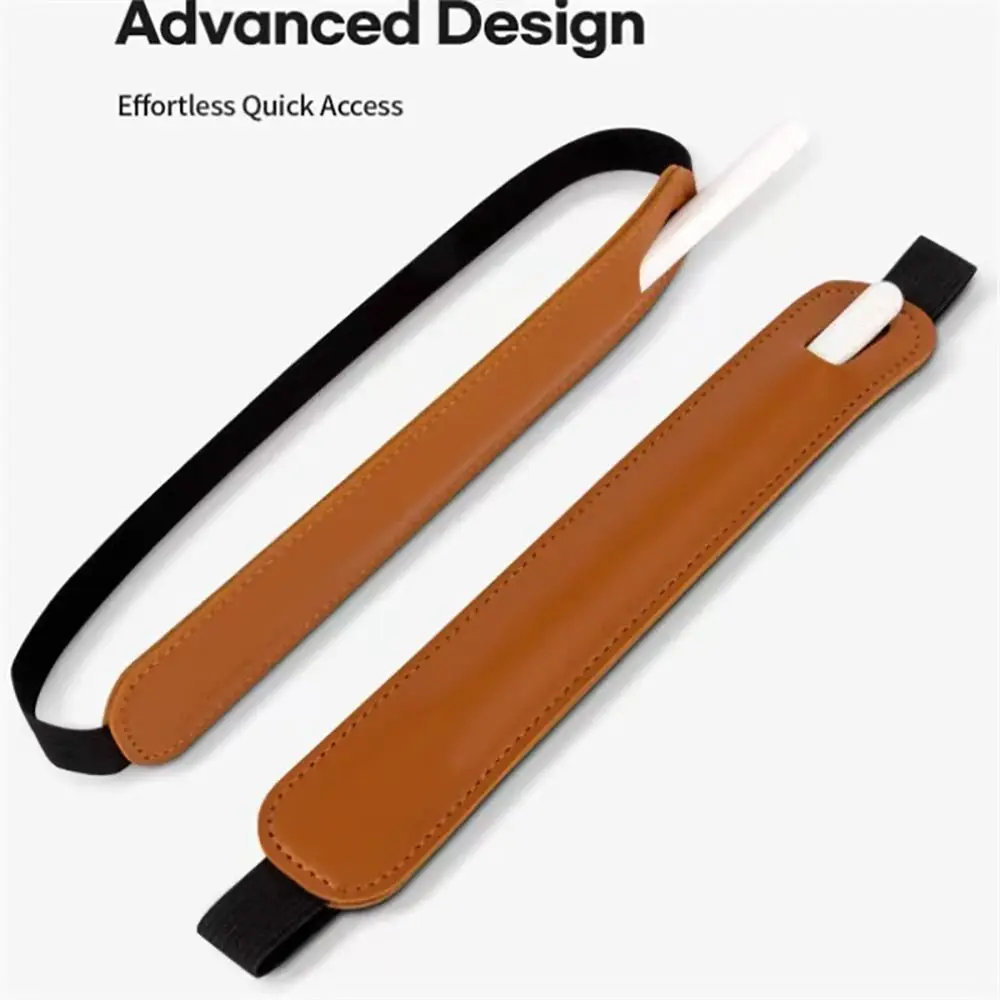 Universal Leather Pencil Holder Cover Multiple Colors Touch Screen Pen Cover Tablet Pencil Holder Book Notebook