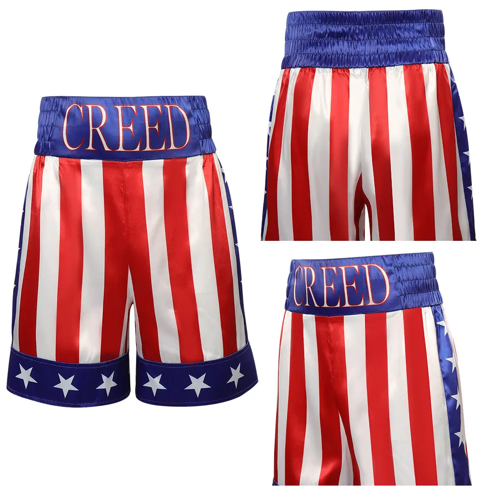 

Adonis Creed Cosplay Costume Adult Men Fantasy Boxing Shorts Casual Short Pants Outfits Halloween Carnival Party Suit