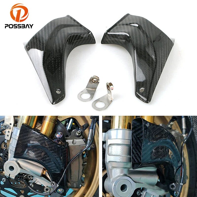 1 Pair Universal Motorcycle Brake Caliper Air Cooling Duct Cooler for Yamaha YZFR1 YZFR1M YZFR6 SP Carbon Fiber Look Accessories