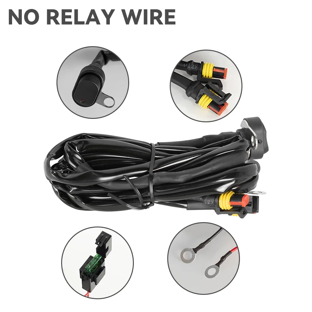 Motorcycle Fog Light Wiring Harness LED Lamp Headlamp Refit Relay Wire Motorbike Spotlight Cable Accessory