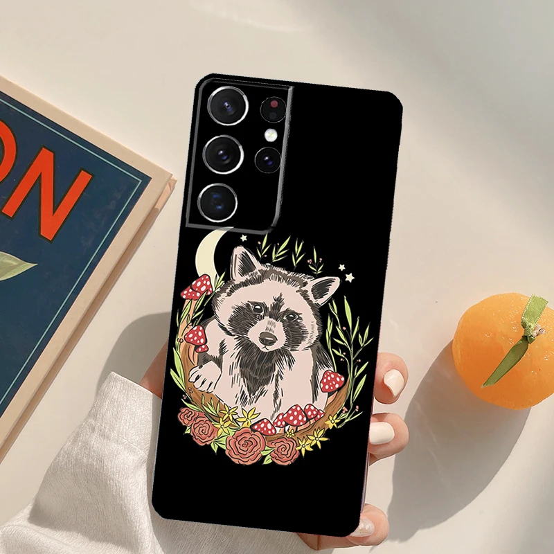 الكرتون الراكون Kawaii قضية الهاتف لسامسونج غالاكسي S24 S25 الترا S20 S21 S22 S23 زائد S9 S10 S25 FE الغطاء الخلفي #2