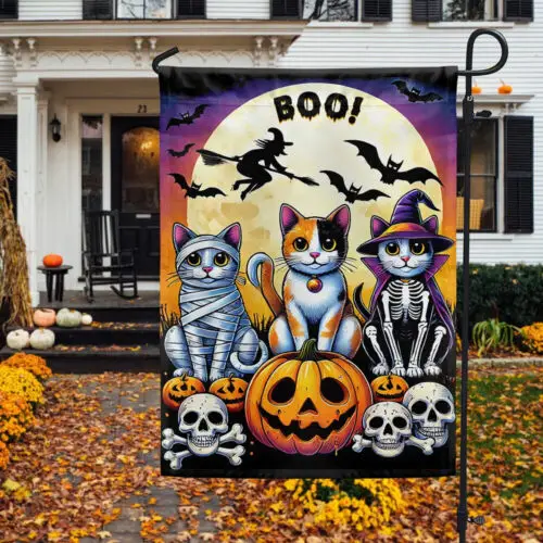 Halloween Black Cat Boo Spooky Pumpkin Flag Garden Flag AAL HHM WZZ yyi