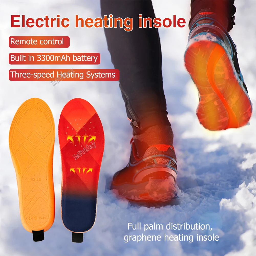 USB Heated Shoe Insoles Feet Warm Sock Pad Mat 3 Speed Wireless Temperature Electrically Heating Insoles Warm Thermal Insoles