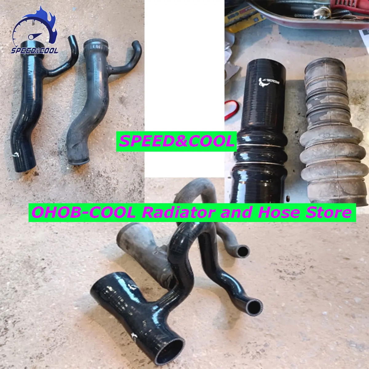SPEED&COOL Fit 1991-1997 Audi S4 S6 C4 2.2L AAN R5 20VT NON UK Silicone Turbo Boost Intercooler Hose 1992 1993 1994 1995 1996