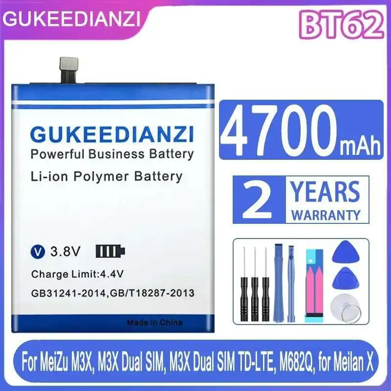 

Mobile Phone Battery BT62 4700Mah For Meizu M3X, M3X Dual SIM, Sim TD-LTE, M682Q, Meilan X